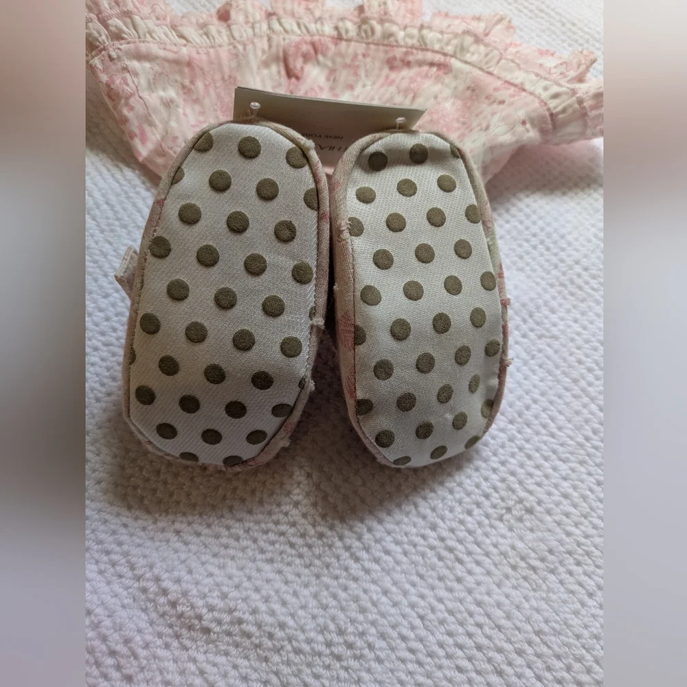 ✨HP✨NWT Cynthia Rowley Pink/Soft White Bunny Print Baby Dress Set Size 3-6months - Picture 6 of 10